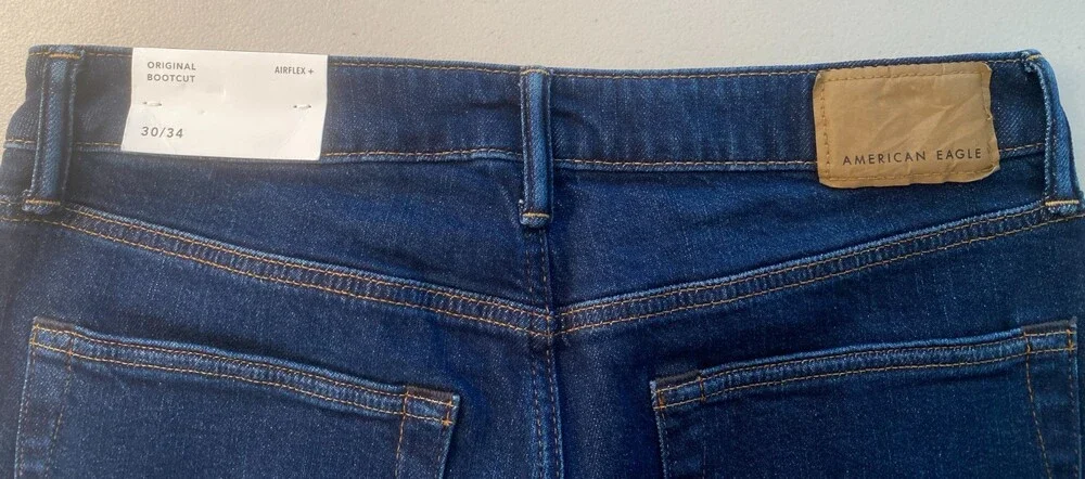 NWT American Eagle AirFlex+ Original Bootcut Jeans Men's 30x34 Dark Indigo